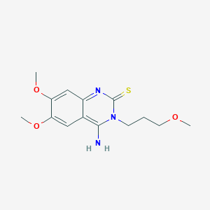 molecular formula C14H19N3O3S B2554792 4-Amino-6,7-dimethoxy-3-(3-methoxypropyl)quinazoline-2-thione CAS No. 477848-74-1