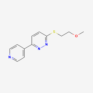 molecular formula C12H13N3OS B2554795 3-((2-Methoxyethyl)thio)-6-(pyridin-4-yl)pyridazine CAS No. 1207006-66-3