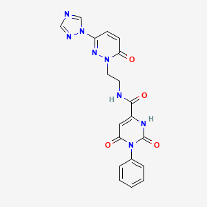 2,6-dioxo-N-(2-(6-oxo-3-(1H-1,2,4-triazol-1-yl)pyridazin-1(6H)-yl)ethyl)-1-phenyl-1,2,3,6-tetrahydropyrimidine-4-carboxamide