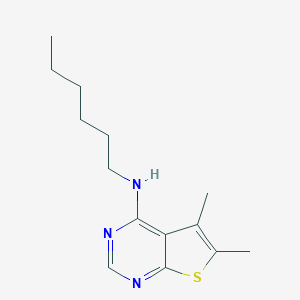 molecular formula C14H21N3S B255480 N-hexyl-5,6-dimethylthieno[2,3-d]pyrimidin-4-amine 