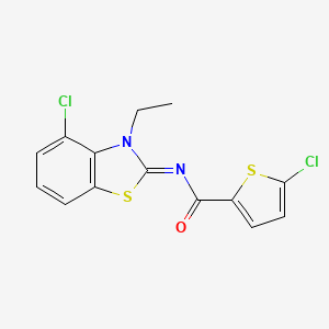 molecular formula C14H10Cl2N2OS2 B2554804 5-氯-N-(4-氯-3-乙基-1,3-苯并噻唑-2-亚基)噻吩-2-甲酰胺 CAS No. 865545-55-7