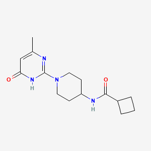 molecular formula C15H22N4O2 B2554805 N-(1-(4-methyl-6-oxo-1,6-dihydropyrimidin-2-yl)piperidin-4-yl)cyclobutanecarboxamide CAS No. 1904224-92-5