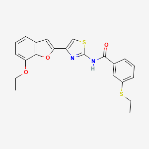 N-(4-(7-ethoxybenzofuran-2-yl)thiazol-2-yl)-3-(ethylthio)benzamide