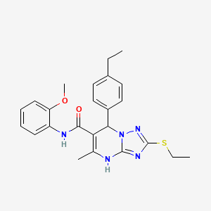 molecular formula C24H27N5O2S B2554808 7-(4-ethylphenyl)-2-(ethylthio)-N-(2-methoxyphenyl)-5-methyl-4,7-dihydro[1,2,4]triazolo[1,5-a]pyrimidine-6-carboxamide CAS No. 959561-05-8