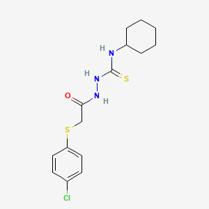 2-{2-[(4-chlorophenyl)sulfanyl]acetyl}-N-cyclohexyl-1-hydrazinecarbothioamide