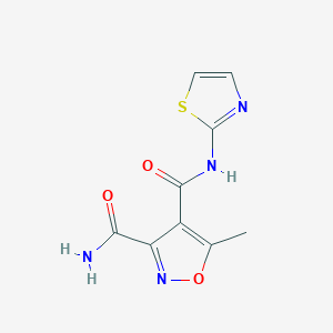 molecular formula C9H8N4O3S B2554810 5-甲基-N~4~-(1,3-噻唑-2-基)-3,4-异恶唑二甲酰胺 CAS No. 338408-95-0