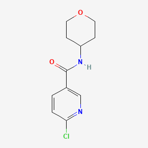 molecular formula C11H13ClN2O2 B2554818 6-氯-N-(氧杂环丁基)吡啶-3-甲酰胺 CAS No. 1101793-11-6