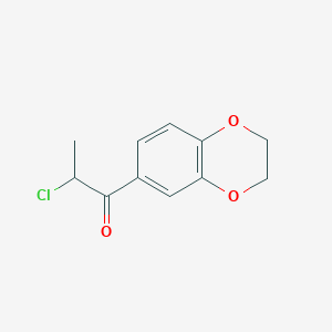 molecular formula C11H11ClO3 B2554820 2-氯-1-(2,3-二氢-1,4-苯并二氧杂环-6-基)丙-1-酮 CAS No. 879045-01-9