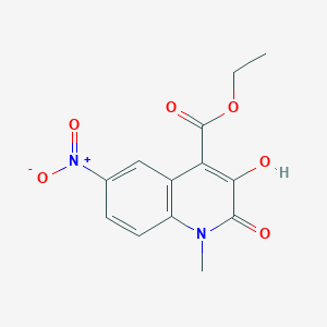 molecular formula C13H12N2O6 B2554821 Ethyl 3-hydroxy-1-methyl-6-nitro-2-oxo-1,2-dihydroquinoline-4-carboxylate CAS No. 2230408-07-6