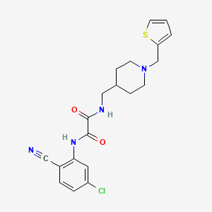 molecular formula C20H21ClN4O2S B2554822 N1-(5-chloro-2-cyanophenyl)-N2-((1-(thiophen-2-ylmethyl)piperidin-4-yl)methyl)oxalamide CAS No. 952981-58-7