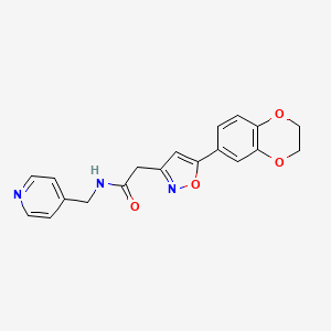 molecular formula C19H17N3O4 B2554824 2-(5-(2,3-二氢苯并[b][1,4]二氧杂环-6-基)异恶唑-3-基)-N-(吡啶-4-基甲基)乙酰胺 CAS No. 1208788-94-6