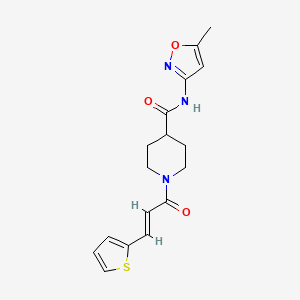 B2554830 (E)-N-(5-methylisoxazol-3-yl)-1-(3-(thiophen-2-yl)acryloyl)piperidine-4-carboxamide CAS No. 1251711-66-6