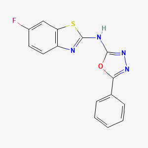 molecular formula C15H9FN4OS B2554842 N-(6-氟苯并[d]噻唑-2-基)-5-苯基-1,3,4-恶二唑-2-胺 CAS No. 862976-44-1