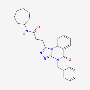 3-(4-benzyl-5-oxo-4,5-dihydro[1,2,4]triazolo[4,3-a]quinazolin-1-yl)-N-cycloheptylpropanamide