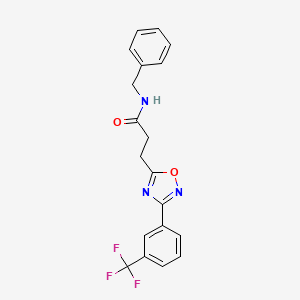 molecular formula C19H16F3N3O2 B2554857 N-benzyl-3-{3-[3-(trifluoromethyl)phenyl]-1,2,4-oxadiazol-5-yl}propanamide CAS No. 866039-93-2