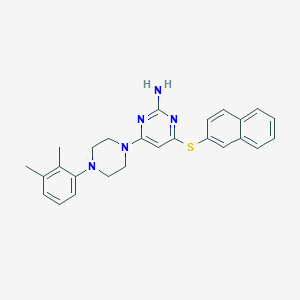 4-[4-(2,3-Dimethylphenyl)piperazino]-6-(2-naphthylsulfanyl)-2-pyrimidinamine