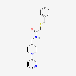 molecular formula C20H25N3OS B2554861 2-(benzylthio)-N-((1-(pyridin-3-yl)piperidin-4-yl)methyl)acetamide CAS No. 2034614-52-1