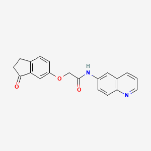 2-((3-oxo-2,3-dihydro-1H-inden-5-yl)oxy)-N-(quinolin-6-yl)acetamide