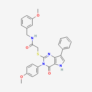 molecular formula C29H26N4O4S B2554872 N-(3-甲氧基苄基)-2-((3-(4-甲氧基苯基)-4-氧代-7-苯基-4,5-二氢-3H-吡咯并[3,2-d]嘧啶-2-基)硫代)乙酰胺 CAS No. 2034314-58-2