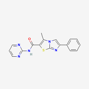 molecular formula C17H13N5OS B2554876 3-甲基-6-苯基-N-(嘧啶-2-基)咪唑并[2,1-b]噻唑-2-甲酰胺 CAS No. 898656-54-7