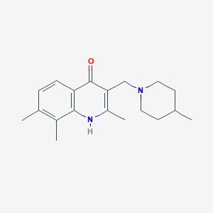 molecular formula C19H26N2O B255488 2,7,8-Trimethyl-3-[(4-methyl-1-piperidinyl)methyl]-4-quinolinol 