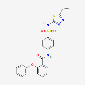 molecular formula C23H20N4O4S2 B2554880 N-(4-(N-(5-ethyl-1,3,4-thiadiazol-2-yl)sulfamoyl)phenyl)-2-phenoxybenzamide CAS No. 446843-04-5