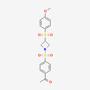 1-(4-((3-((4-Methoxyphenyl)sulfonyl)azetidin-1-yl)sulfonyl)phenyl)ethanone