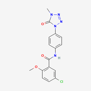 molecular formula C16H14ClN5O3 B2554887 5-chloro-2-methoxy-N-(4-(4-methyl-5-oxo-4,5-dihydro-1H-tetrazol-1-yl)phenyl)benzamide CAS No. 1396561-14-0