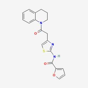 molecular formula C19H17N3O3S B2554888 N-(4-(2-(3,4-二氢喹啉-1(2H)-基)-2-氧代乙基)噻唑-2-基)呋喃-2-甲酰胺 CAS No. 921865-67-0