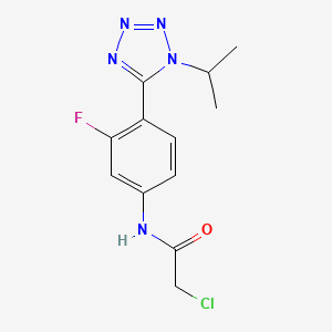 molecular formula C12H13ClFN5O B2554890 2-Chloro-N-[3-fluoro-4-(1-propan-2-yltetrazol-5-yl)phenyl]acetamide CAS No. 2411262-84-3