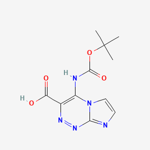 molecular formula C11H13N5O4 B2554893 4-[(2-Methylpropan-2-yl)oxycarbonylamino]imidazo[2,1-c][1,2,4]triazine-3-carboxylic acid CAS No. 2248381-78-2