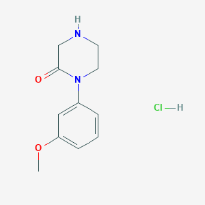 molecular formula C11H15ClN2O2 B2554894 1-(3-methoxyphenyl)-2-Piperazinone hydrochloride CAS No. 1268990-40-4; 215649-80-2