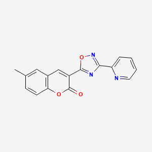 molecular formula C17H11N3O3 B2554897 6-甲基-3-(3-(吡啶-2-基)-1,2,4-恶二唑-5-基)-2H-色烯-2-酮 CAS No. 931352-07-7