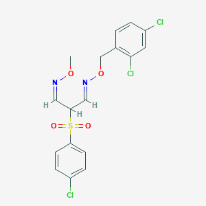 molecular formula C17H15Cl3N2O4S B2554906 (3Z,6E)-5-(4-chlorobenzenesulfonyl)-9-(2,4-dichlorophenyl)-2,8-dioxa-3,7-diazanona-3,6-diene CAS No. 338395-35-0