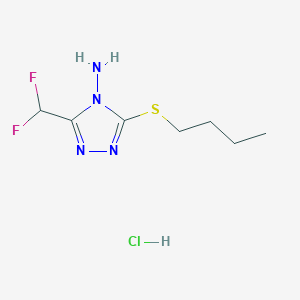molecular formula C7H13ClF2N4S B2554907 3-(Butylthio)-5-(difluoromethyl)-4H-1,2,4-triazol-4-amine hydrochloride CAS No. 1432026-63-5
