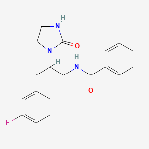 molecular formula C19H20FN3O2 B2554909 N-(3-(3-氟苯基)-2-(2-氧代咪唑烷-1-基)丙基)苯甲酰胺 CAS No. 1421509-82-1