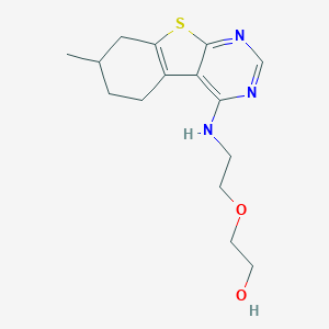 molecular formula C15H21N3O2S B255491 2-[2-[(7-Methyl-5,6,7,8-tetrahydro-[1]benzothiolo[2,3-d]pyrimidin-4-yl)amino]ethoxy]ethanol 
