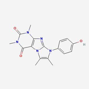 molecular formula C17H17N5O3 B2554911 8-(4-hydroxyphenyl)-1,3,6,7-tetramethyl-1H-imidazo[2,1-f]purine-2,4(3H,8H)-dione CAS No. 949284-95-1