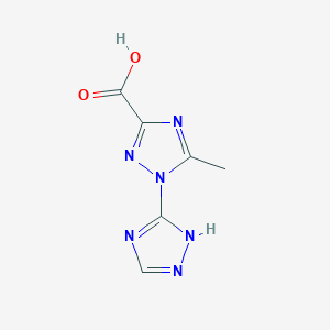 molecular formula C6H6N6O2 B2554917 5-Methyl-4'H-[1,3'-bi(1,2,4-triazole)]-3-carboxylic acid CAS No. 929975-75-7