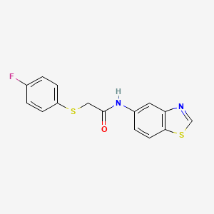 molecular formula C15H11FN2OS2 B2554924 N-(benzo[d]thiazol-5-yl)-2-((4-fluorophenyl)thio)acetamide CAS No. 942002-82-6