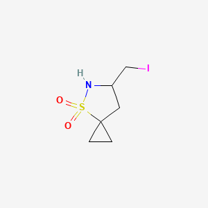 molecular formula C6H10INO2S B2554929 6-(Iodomethyl)-4lambda6-thia-5-azaspiro[2.4]heptane 4,4-dioxide CAS No. 2253631-34-2