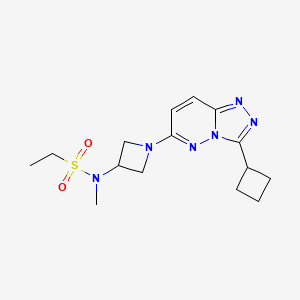 molecular formula C15H22N6O2S B2554938 N-(1-(3-环丁基-[1,2,4]三唑并[4,3-b]哒嗪-6-基)氮杂环丁-3-基)-N-甲基乙磺酰胺 CAS No. 2309313-88-8