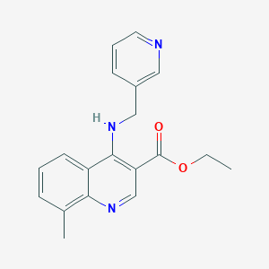 molecular formula C19H19N3O2 B255494 Ethyl 8-methyl-4-[(3-pyridinylmethyl)amino]-3-quinolinecarboxylate 