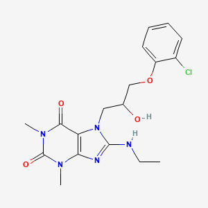 molecular formula C18H22ClN5O4 B2554952 7-(3-(2-chlorophenoxy)-2-hydroxypropyl)-8-(ethylamino)-1,3-dimethyl-1H-purine-2,6(3H,7H)-dione CAS No. 1040666-67-8