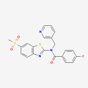4-fluoro-N-(6-(methylsulfonyl)benzo[d]thiazol-2-yl)-N-(pyridin-3-ylmethyl)benzamide