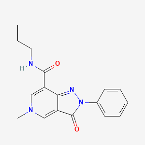 molecular formula C17H18N4O2 B2554966 5-methyl-3-oxo-2-phenyl-N-propyl-3,5-dihydro-2H-pyrazolo[4,3-c]pyridine-7-carboxamide CAS No. 921507-34-8