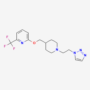 molecular formula C16H20F3N5O B2554973 2-({1-[2-(1H-1,2,3-triazol-1-yl)ethyl]piperidin-4-yl}methoxy)-6-(trifluoromethyl)pyridine CAS No. 2198373-39-4