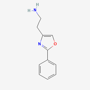 molecular formula C11H12N2O B2554983 2-(2-Phenyl-1,3-oxazol-4-yl)ethan-1-amine CAS No. 803641-67-0