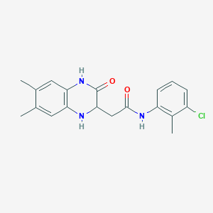 molecular formula C19H20ClN3O2 B2554990 N-(3-chloro-2-methylphenyl)-2-(6,7-dimethyl-3-oxo-1,2,3,4-tetrahydroquinoxalin-2-yl)acetamide CAS No. 1009675-07-3