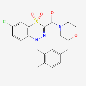 (6-chloro-1-(2,5-dimethylbenzyl)-4,4-dioxido-1H-benzo[e][1,3,4]thiadiazin-3-yl)(morpholino)methanone